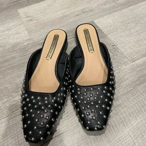 Zara women’s shoes mules with silver studs Sz 39